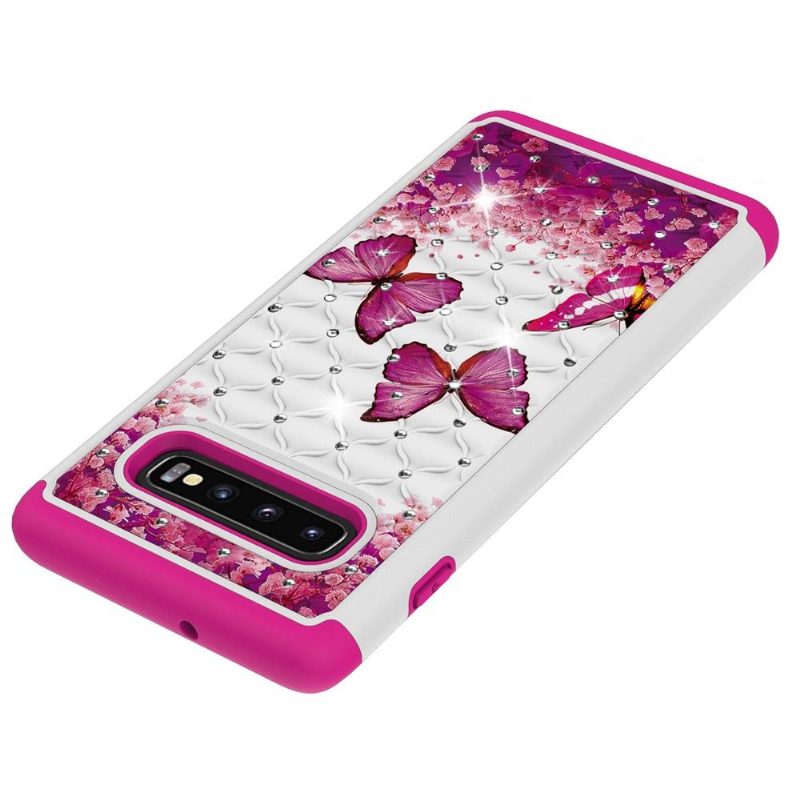 Kuori Samsung Galaxy S10 Plus Alkuperäinen Luxury Pink Butterflies