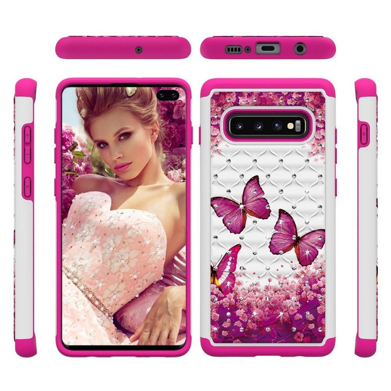 Kuori Samsung Galaxy S10 Plus Alkuperäinen Luxury Pink Butterflies