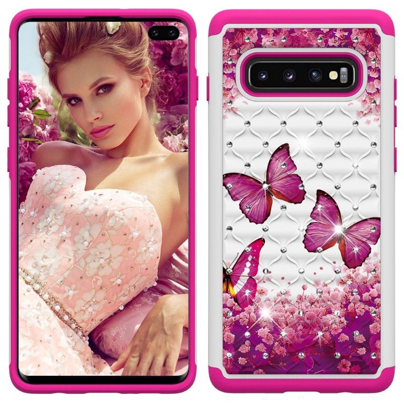 Kuori Samsung Galaxy S10 Plus Alkuperäinen Luxury Pink Butterflies