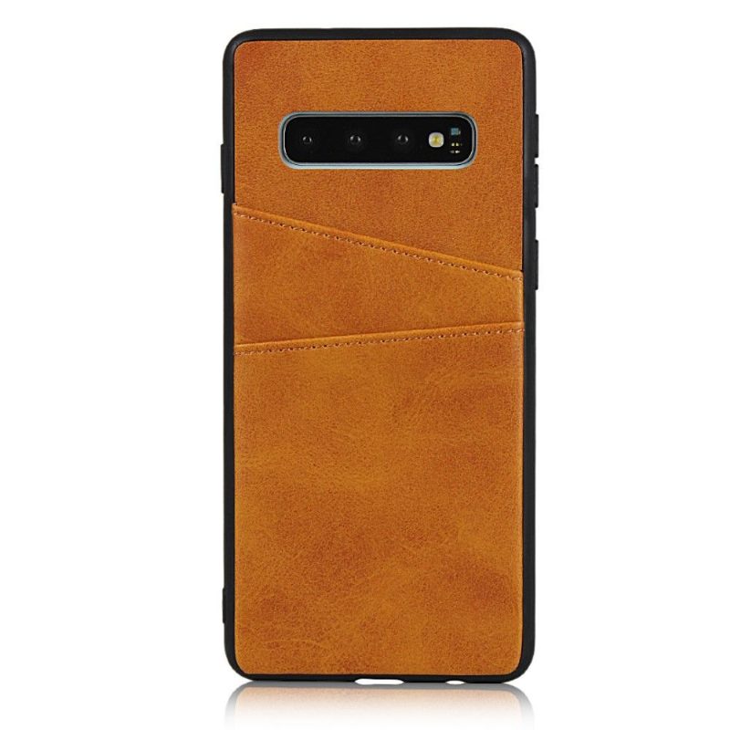 Kuori Samsung Galaxy S10 Plus Nahkainen Tehostekorttikotelo