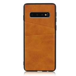 Kuori Samsung Galaxy S10 Plus Nahkainen Tehostekorttikotelo