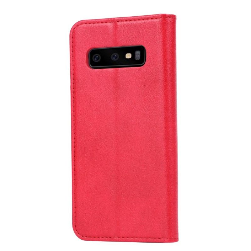 Nahkakuori Samsung Galaxy S10 Plus Hemming Nahkainen Telinekotelo