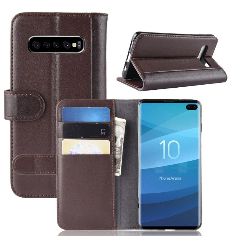 Nahkakuori Samsung Galaxy S10 Plus Murtumaton Puhelinkuoret Lompakkokuori Premium Nahka