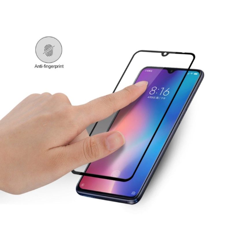 Xiaomi Mi 9 - Täysikokoinen Karkaistu Lasi Näytönsuoja - Musta