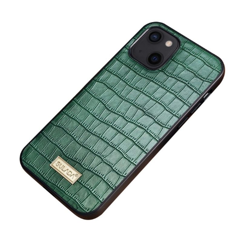 Case iPhone 13 Mini Murtumaton Puhelinkuoret Sulada Croco -nahkaefekti