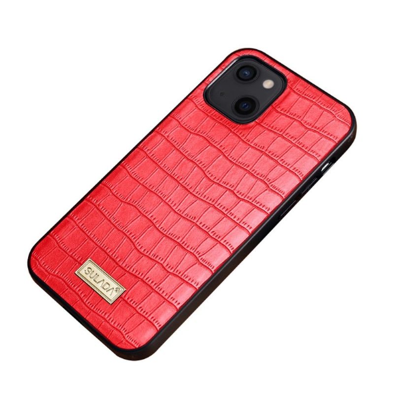 Case iPhone 13 Mini Murtumaton Puhelinkuoret Sulada Croco -nahkaefekti