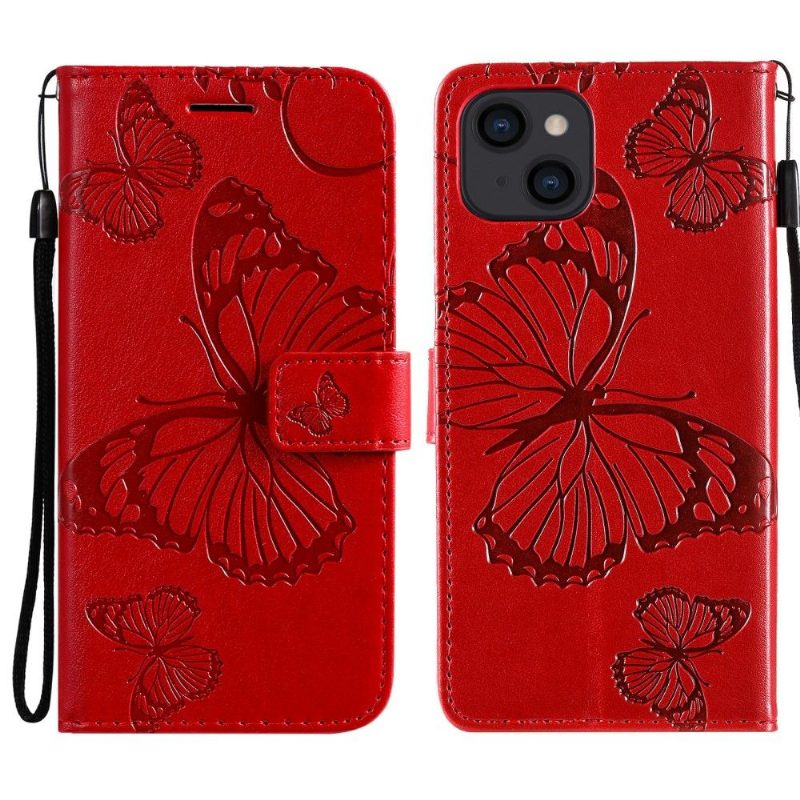 Flip Case iPhone 13 Mini Hemming Butterflies -toimintotuki