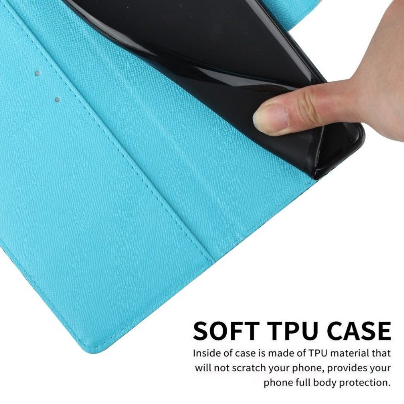 Flip Case iPhone 13 Mini Hemming Valkoiset Kukat