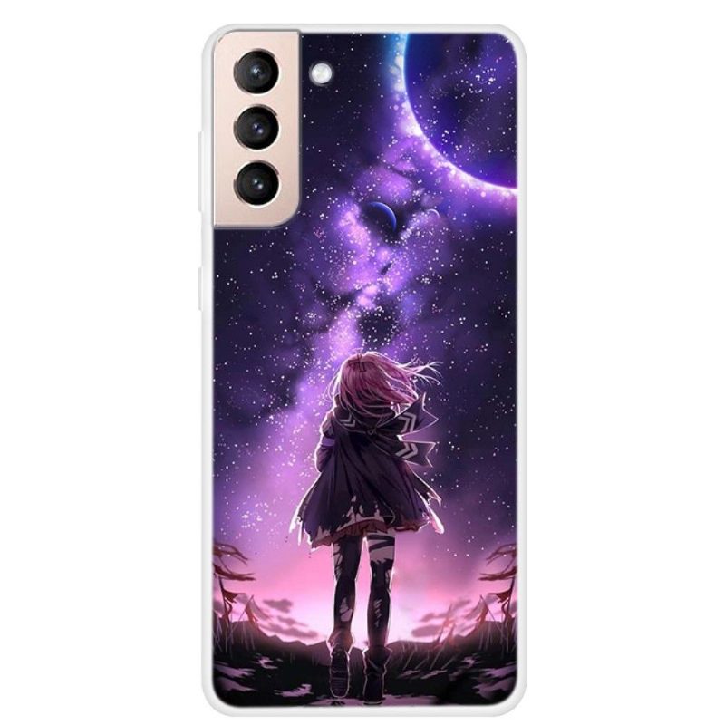 Kuori Samsung Galaxy S22 5G Alkuperäinen Full Moon Girl -kuva