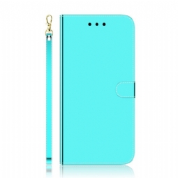 Flip Case Oppo Reno 8 Lite Keinopeilinahka Hihnalla