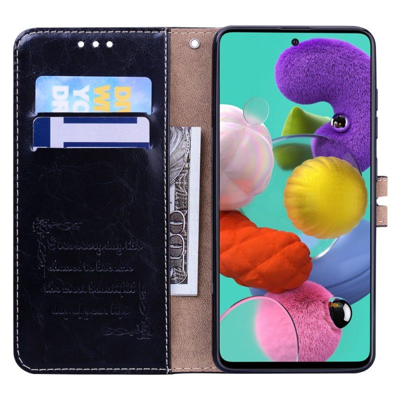 Kuoret Samsung Galaxy A71 Suojakuori Deluxe Vintage Leather Effect