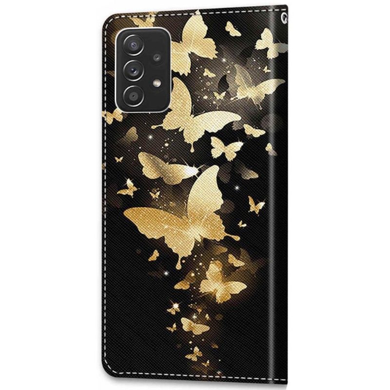 Kotelot Samsung Galaxy A53 5G Alkuperäinen Golden Butterflies -kuvitus