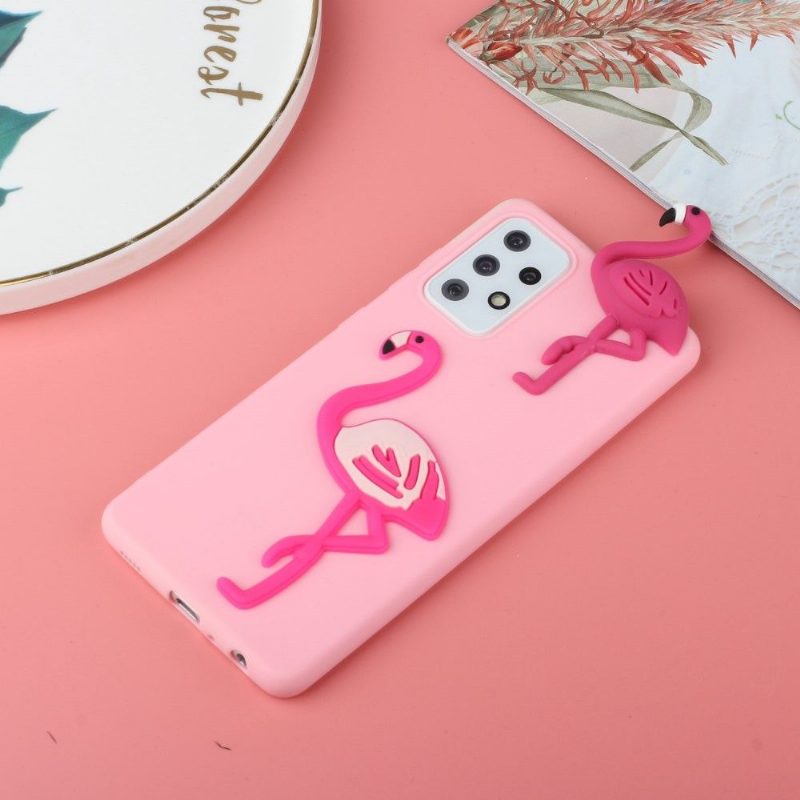 Kuori Samsung Galaxy A53 5G Silicone Flamingo 3d