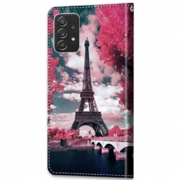 Nahkakotelo Samsung Galaxy A53 5G Murtumaton Puhelinkuoret Eiffel-torni