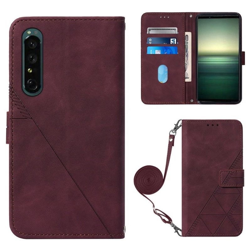 Kotelot Sony Xperia 1 IV Geometrinen Muotoilu Hihnalla