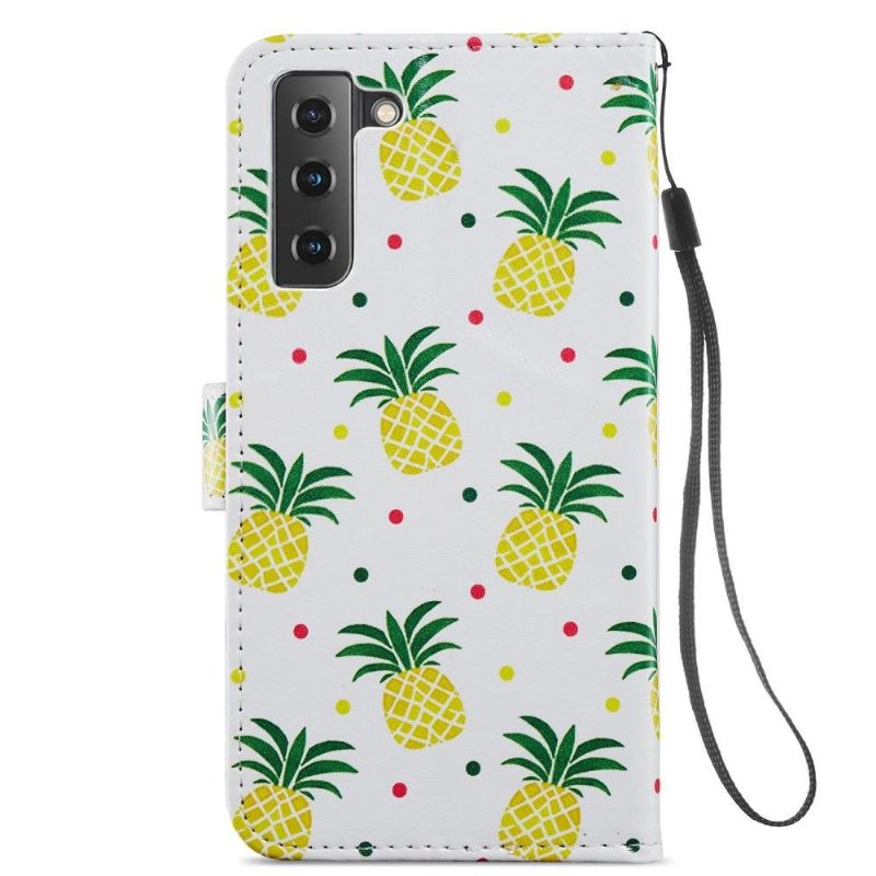 Flip Case Samsung Galaxy S21 FE Hemming Ananas