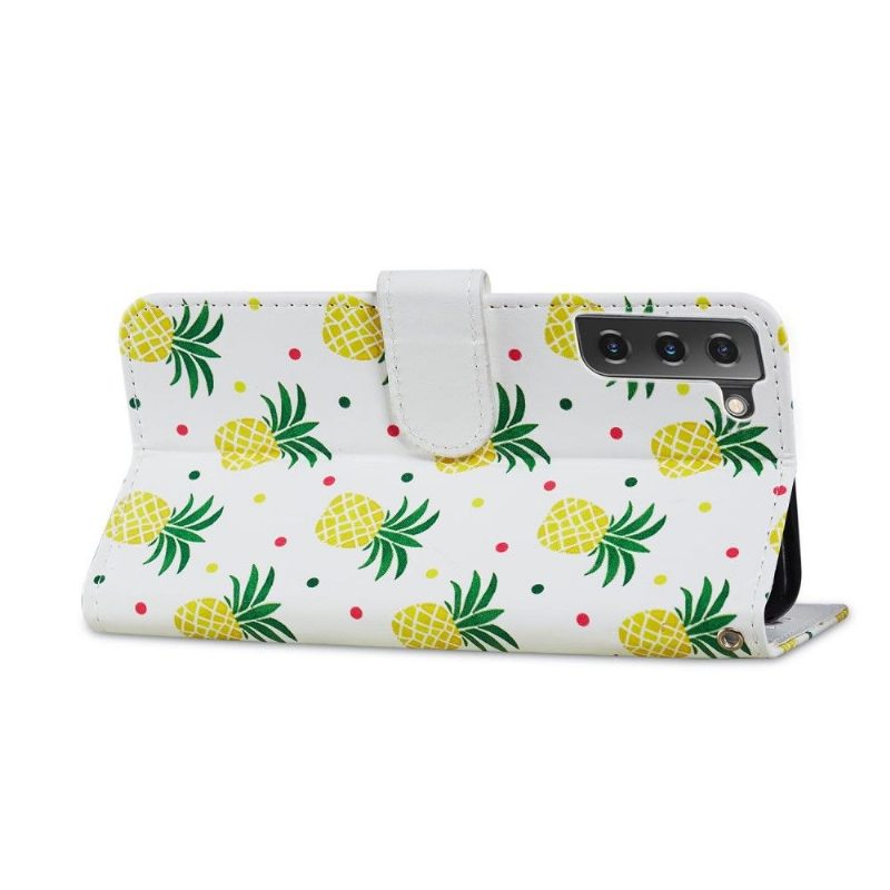 Flip Case Samsung Galaxy S21 FE Hemming Ananas