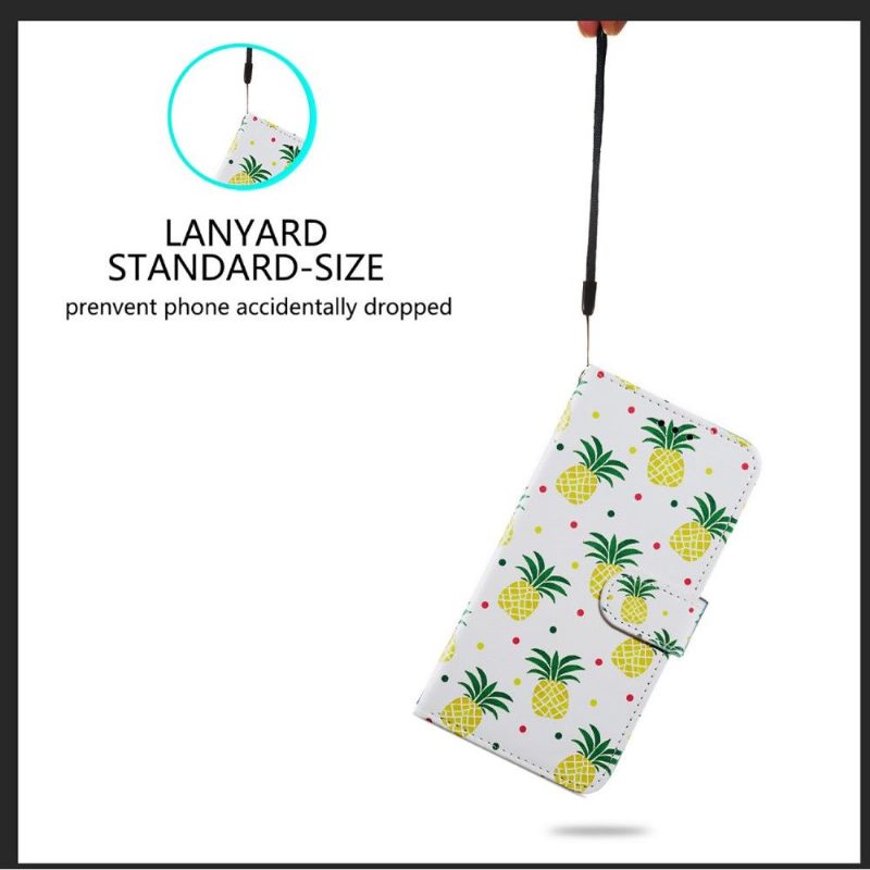 Flip Case Samsung Galaxy S21 FE Hemming Ananas