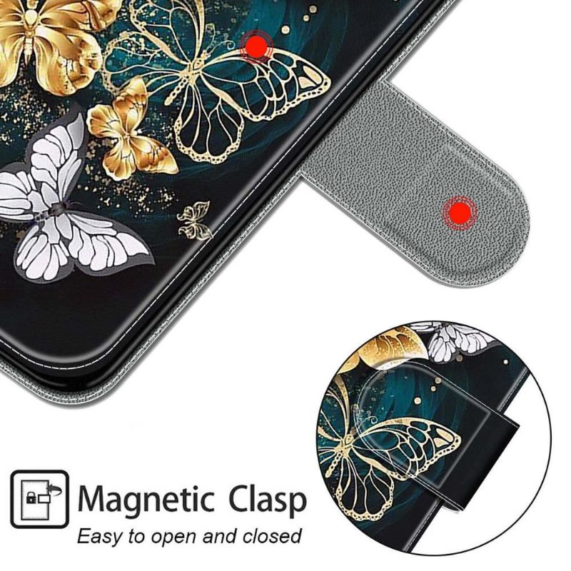 Flip Case Samsung Galaxy S21 FE Hemming Perhoset