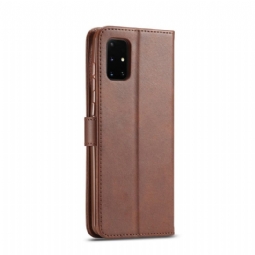 Flip Case Samsung Galaxy A51 5G Hemming Leather Effect Lc.imeeke