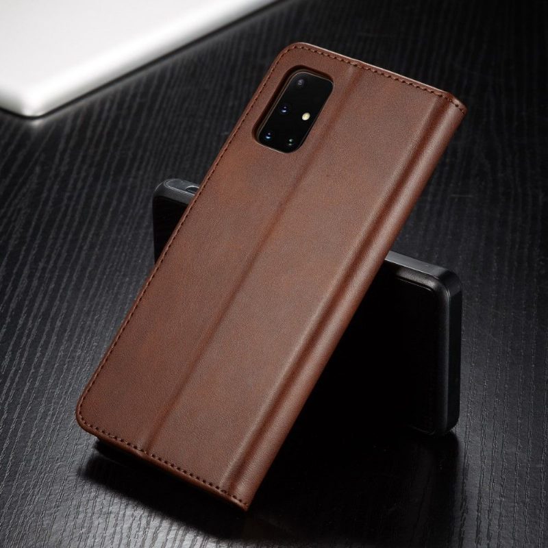 Flip Case Samsung Galaxy A51 5G Hemming Leather Effect Lc.imeeke