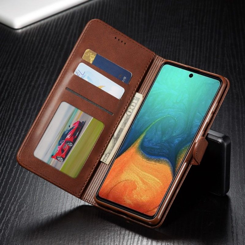 Flip Case Samsung Galaxy A51 5G Hemming Leather Effect Lc.imeeke