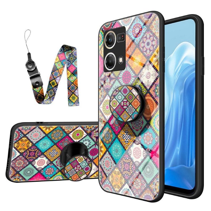 Case Oppo Reno 7 Kaleidoscope Mandala Jalustalla