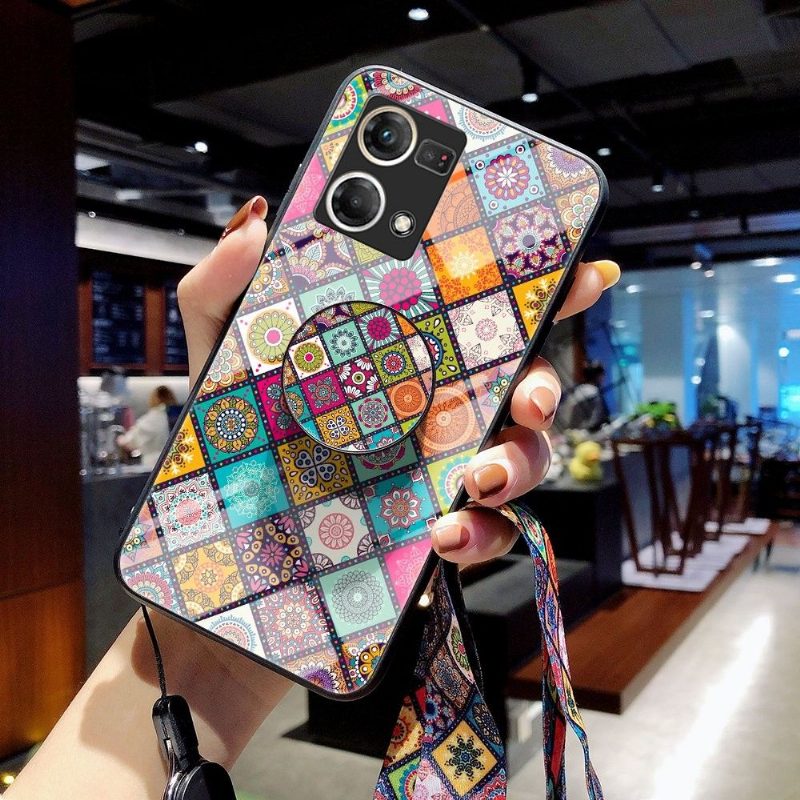 Case Oppo Reno 7 Kaleidoscope Mandala Jalustalla