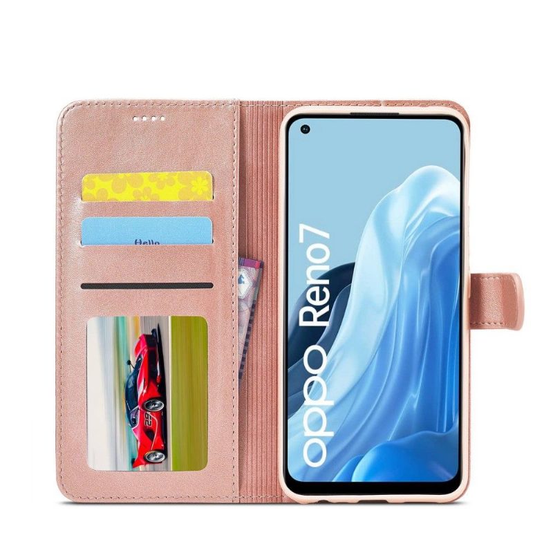 Flip Case Oppo Reno 7 Hemming Leather Effect Lc.imeeke