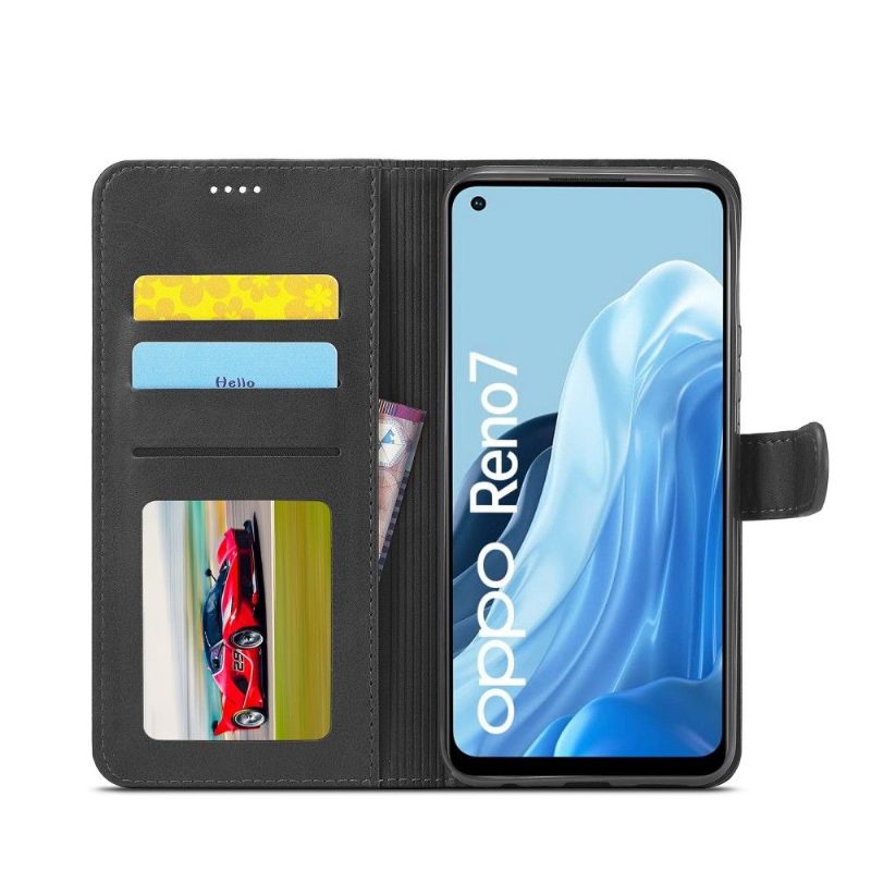 Flip Case Oppo Reno 7 Hemming Leather Effect Lc.imeeke