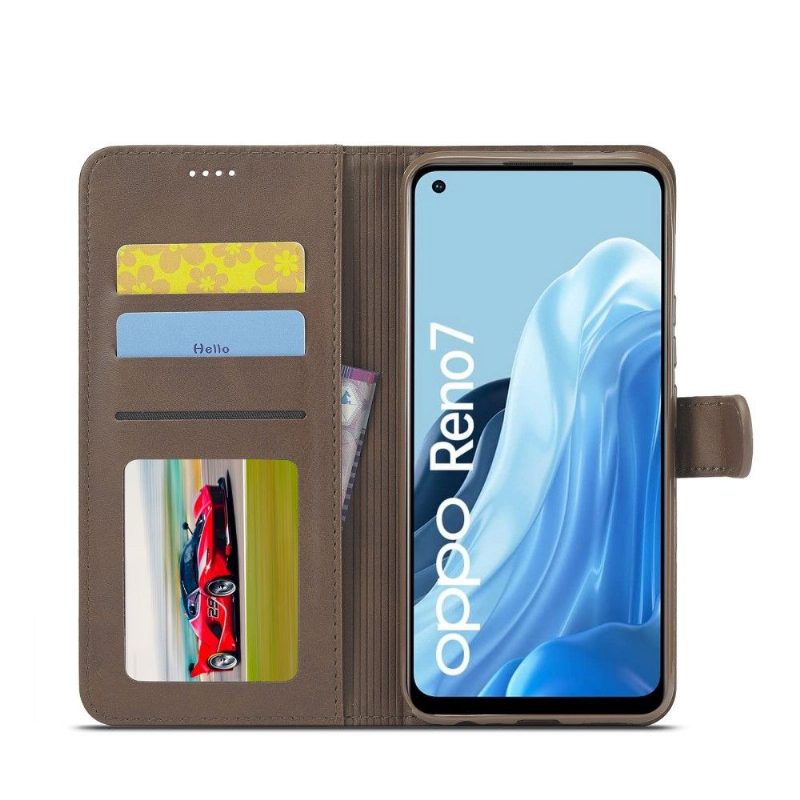 Flip Case Oppo Reno 7 Hemming Leather Effect Lc.imeeke