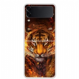 Case Samsung Galaxy Z Flip 3 5G Murtumaton Puhelinkuoret Fire Tiger