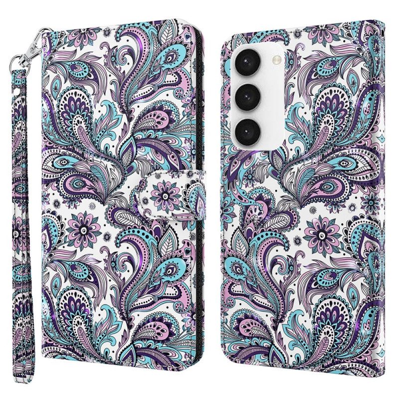 Kotelot Samsung Galaxy S24 5g Paisley-kuvio Hihnalla Suojakuori