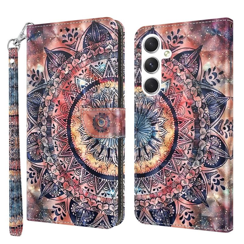 Kotelot Samsung Galaxy S24 5g Värikäs Mandala Hihnalla