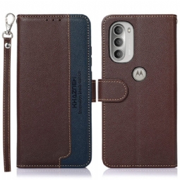 Flip Case Moto G51 5G Litsi Style Rfid Khazneh