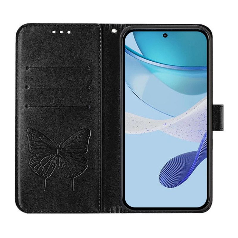 Kotelot Samsung Galaxy Z Fold 6 Kukkaperhonen Hihnalla Suojakuori