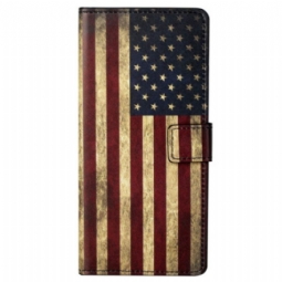 Nahkakotelo Samsung Galaxy S23 5G Vintage Amerikan Lippu