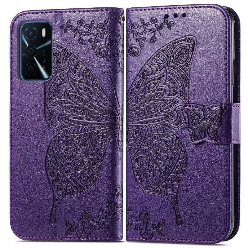 Flip Case Oppo A16 / A16s Hemming Butterfly Relief