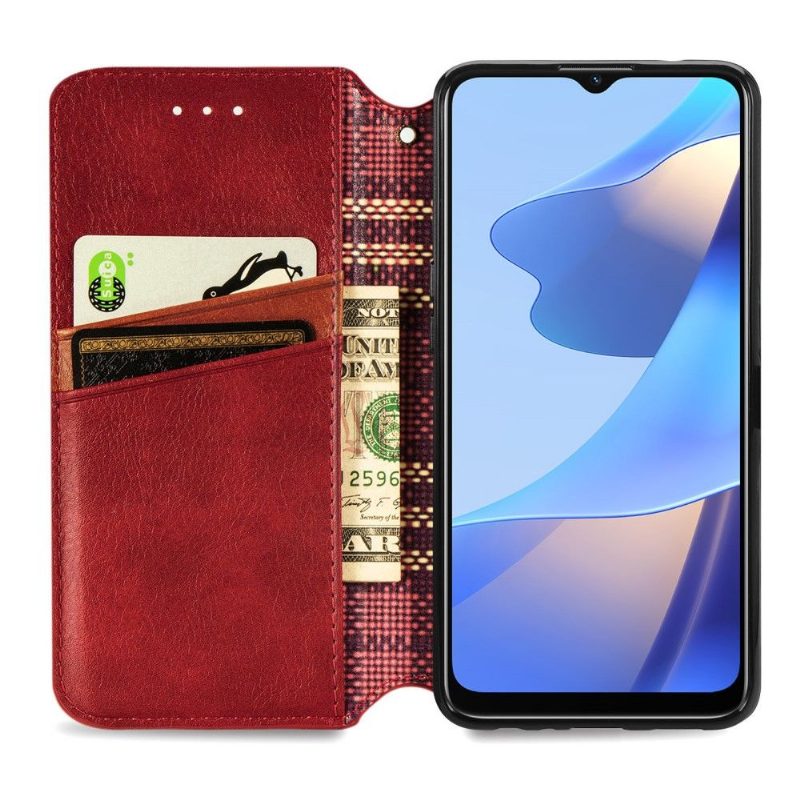 Nahkakotelo Oppo A16 / A16s Kub Design -korttikotelo