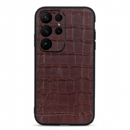 Case Samsung Galaxy S23 Ultra 5G Aitoa Krokotiilityylistä Nahkaa