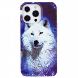 Kuori iPhone 15 Pro Fluoresoiva White Wolf