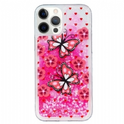 Kuori iPhone 15 Pro Perhoset Glitter