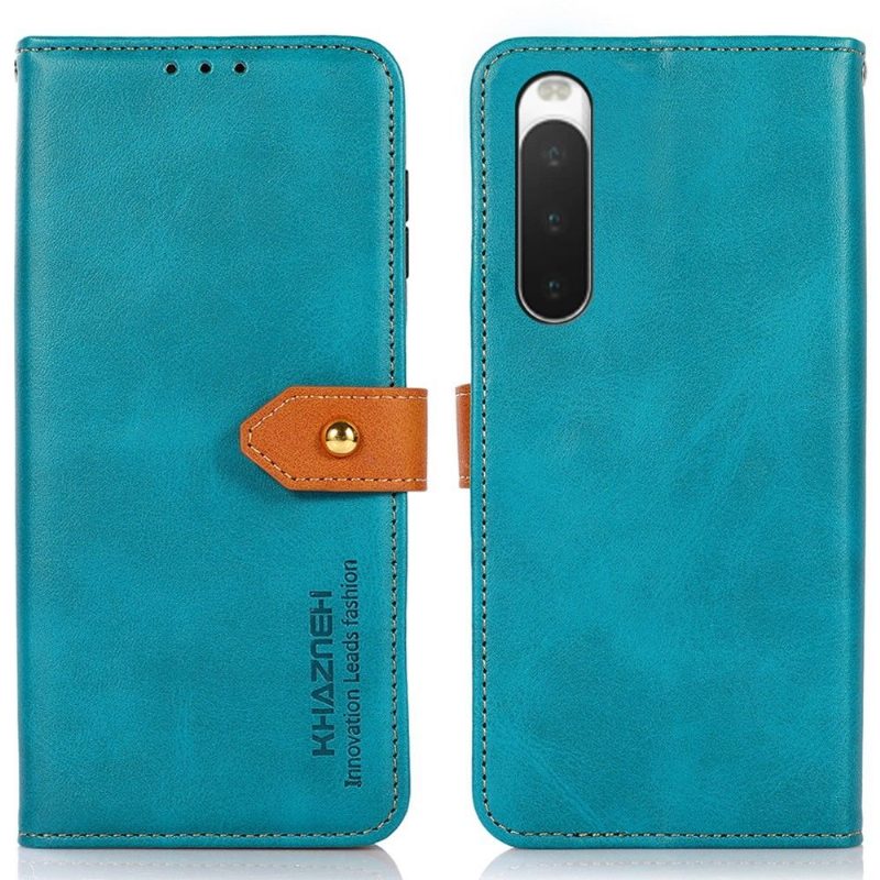 Flip Case Sony Xperia 10 IV Hemming Khazneh Bicolor Keinonahka