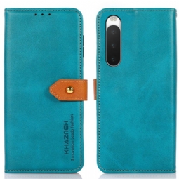 Flip Case Sony Xperia 10 IV Hemming Khazneh Bicolor Keinonahka