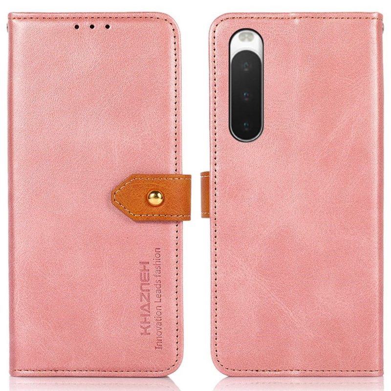 Flip Case Sony Xperia 10 IV Hemming Khazneh Bicolor Keinonahka