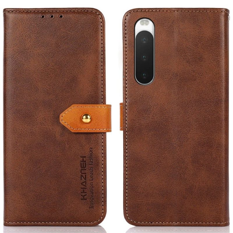 Flip Case Sony Xperia 10 IV Hemming Khazneh Bicolor Keinonahka