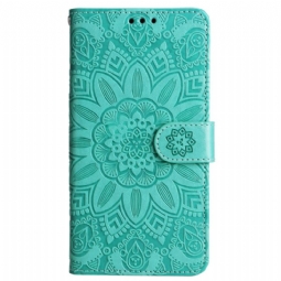 Nahkakotelo Samsung Galaxy M55 5g Mandala Kaulanauhalla