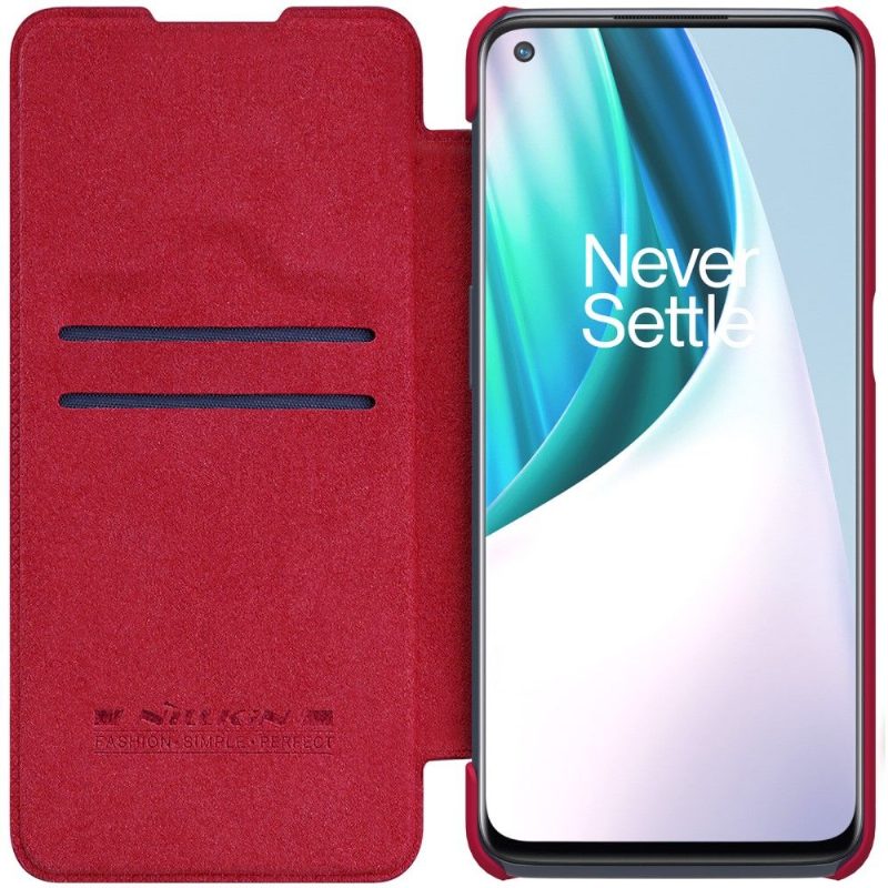 Kotelot OnePlus Nord N10 Qin-sarjan Nahkaefekti