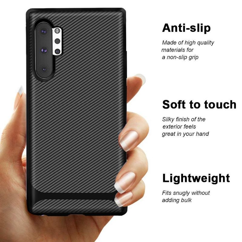 Kuori Samsung Galaxy Note 10+ / Note 10+ 5G Carbon Case - Musta