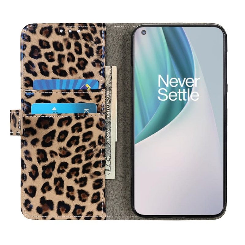 Kotelot OnePlus Nord N100 Faux Leather Leopard Style